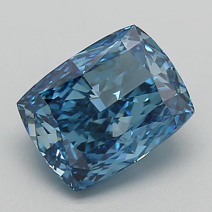 2.56 Ct. Fancy Vivid  Blue Cushion Lab Grown Diamond