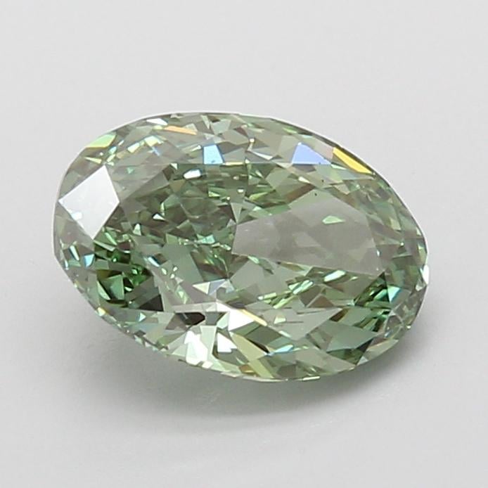 2.00 Ct. Fancy Vivid Green Oval Lab Grown Diamond