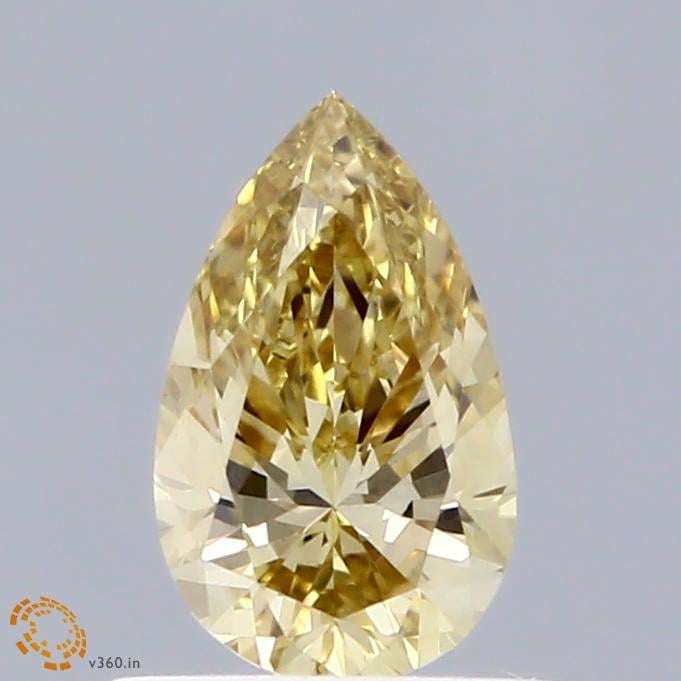 0.52 Ct. Fancy Intense  Yellow Pear Lab Grown Diamond