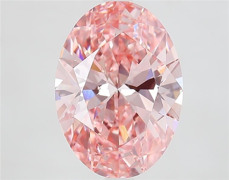 4.51 Ct. Fancy Vivid  Pink Oval Lab Grown Diamond