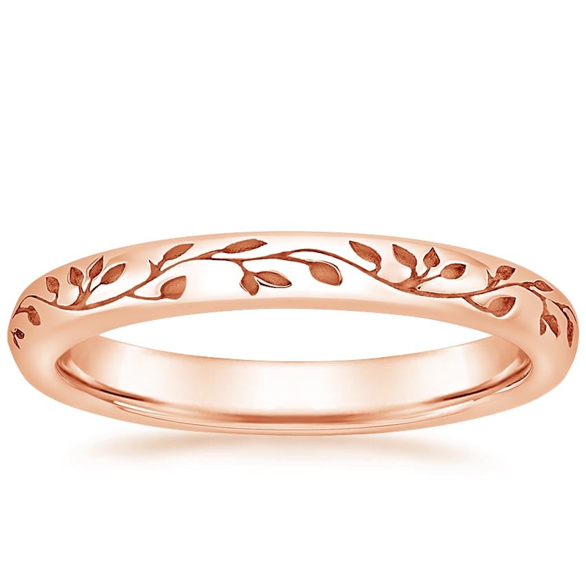 Rose Gold Verdure Engraved Ring