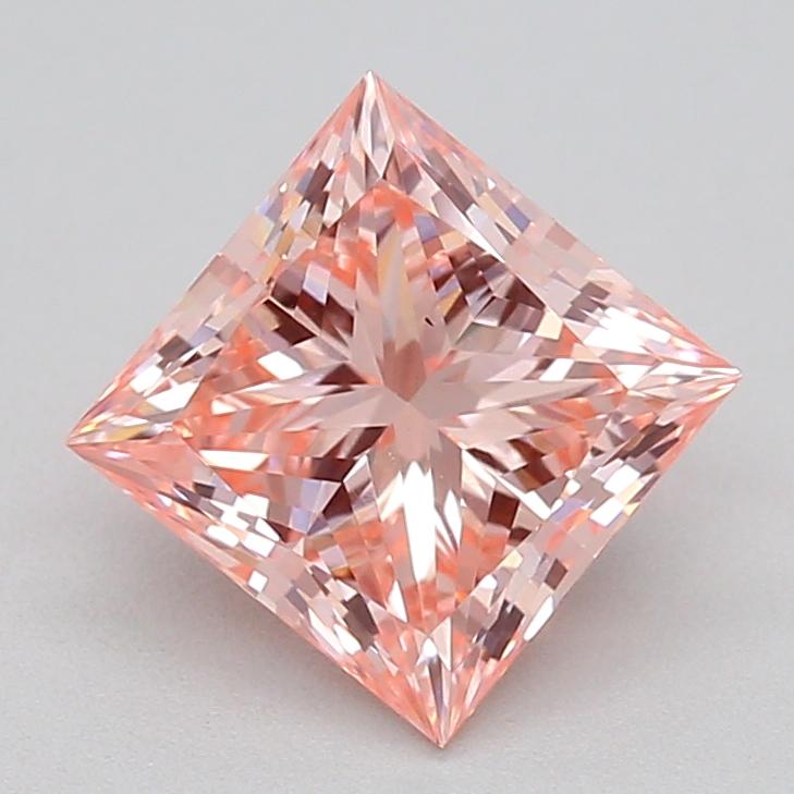 1.05 Ct. Fancy Vivid Pink Princess Lab Grown Diamond