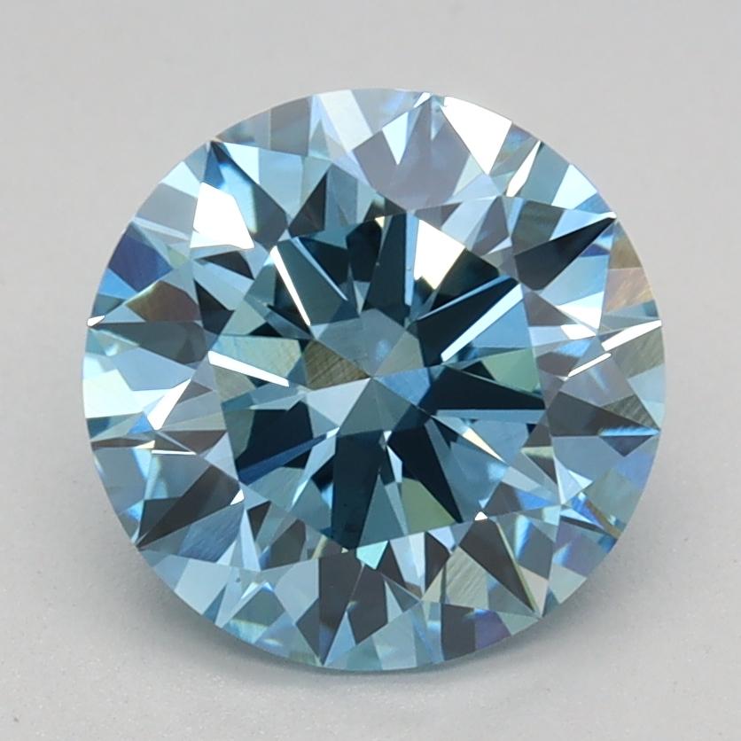 1.79 Ct. Fancy Vivid Blue Round Lab Grown Diamond