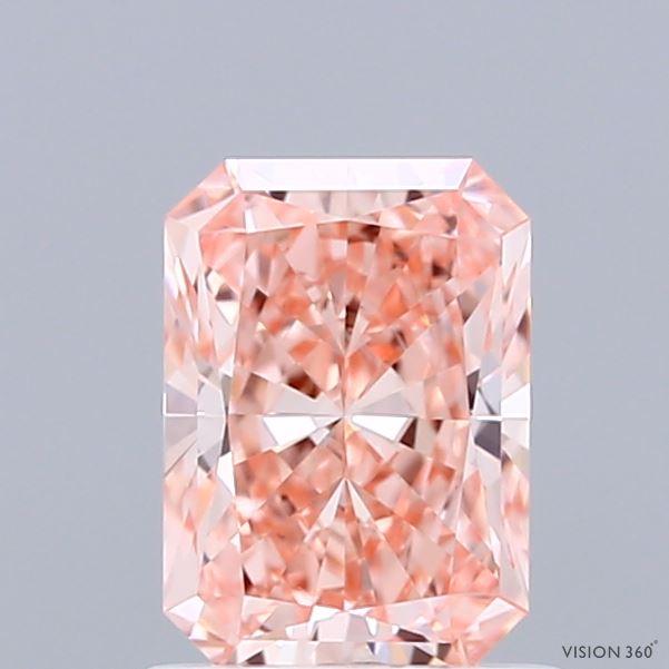 1.09 Ct. Fancy Vivid Pink Radiant Lab Grown Diamond
