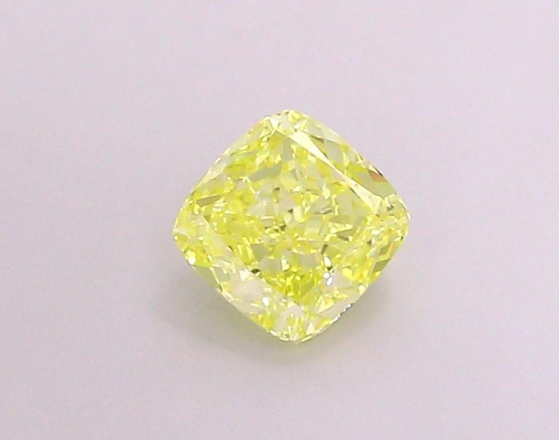 1.12 Ct. Fancy Vivid Yellow Cushion Lab Grown Diamond