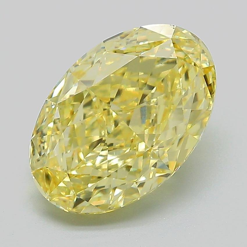 3.66 Ct. Fancy Intense Yellow Oval Lab Grown Diamond