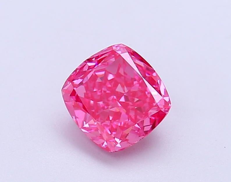1.06 Ct. Fancy Vivid  Pink Cushion Lab Grown Diamond