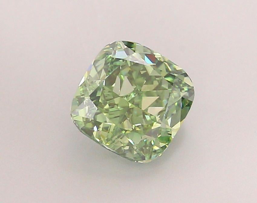 2.00 Ct. Fancy Vivid  Green Cushion Lab Grown Diamond