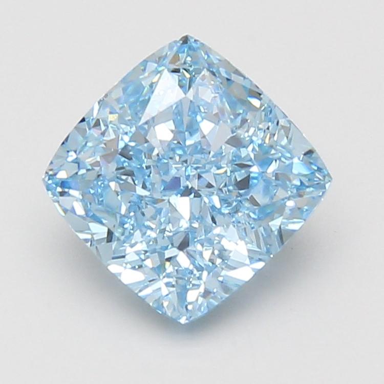 3.02 Ct. Fancy Vivid Blue Cushion Lab Grown Diamond