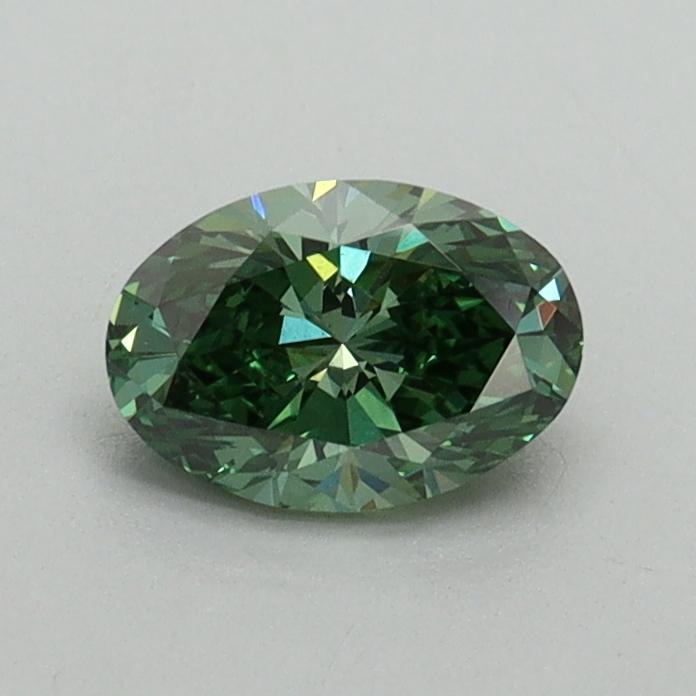 0.57 Ct. Fancy Vivid Pacific Green Oval Lab Grown Diamond