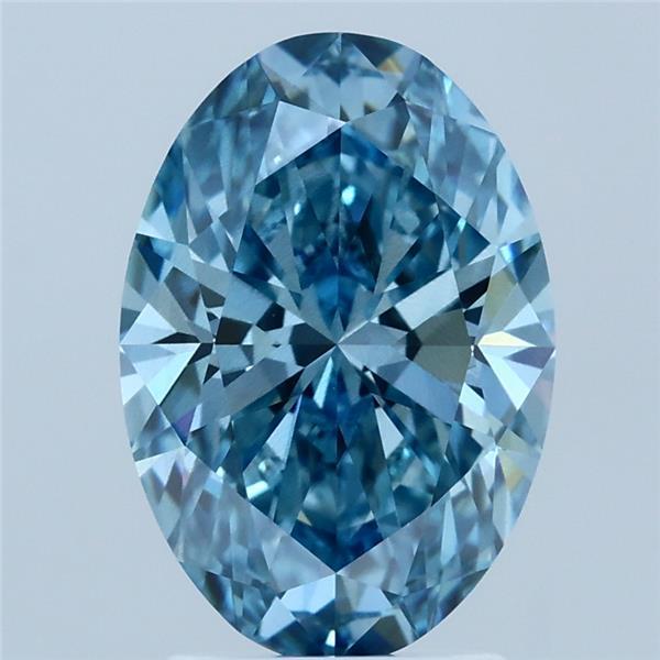 2.53 Ct. Fancy Vivid Blue Oval Lab Grown Diamond