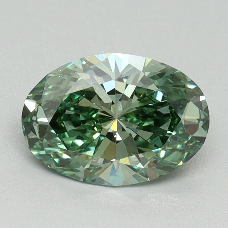 1.09 Ct. Fancy Vivid Green Oval Lab Grown Diamond