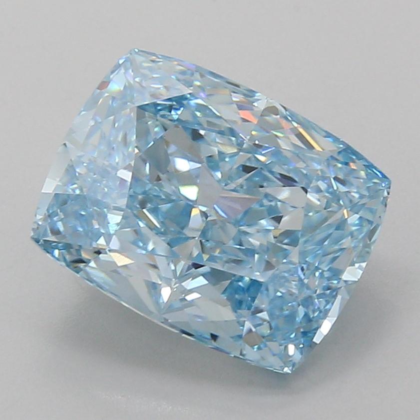 5.07 Ct. Fancy Vivid Blue Cushion Lab Grown Diamond