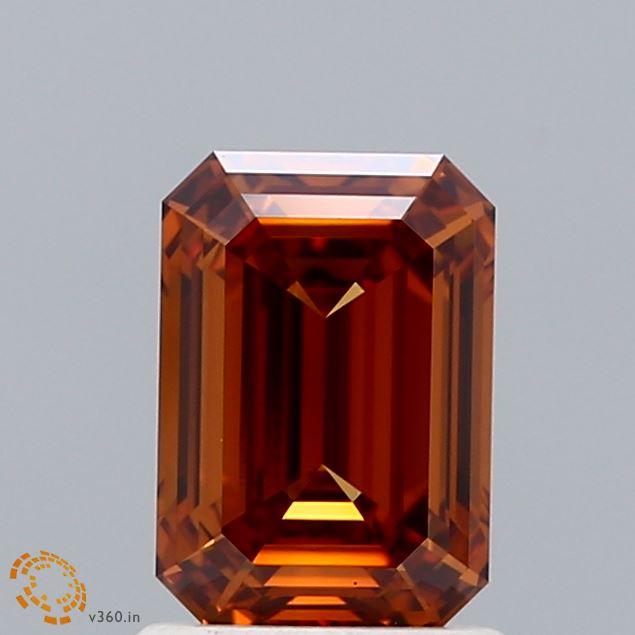 1.41 Ct. Fancy Intense  Orange Emerald Lab Grown Diamond