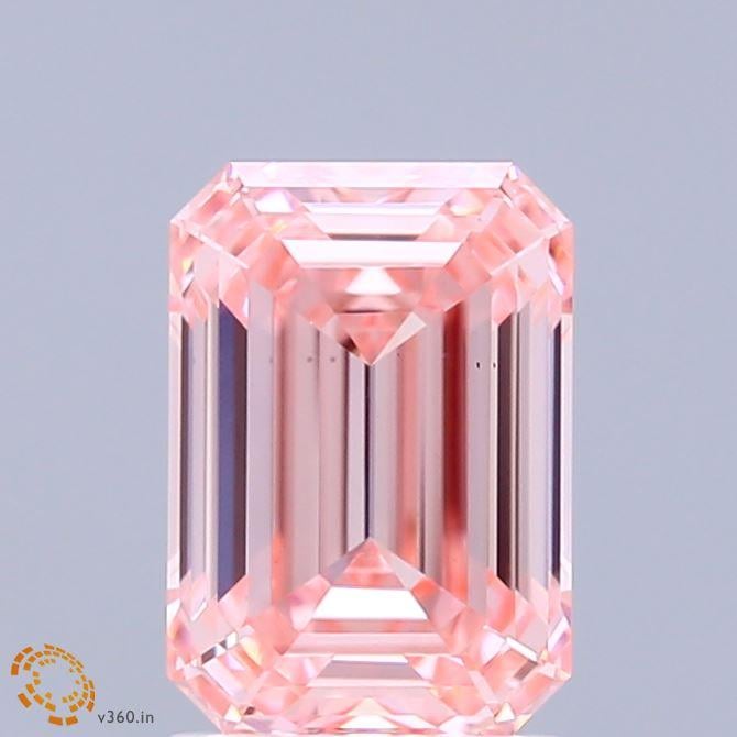 2.01 Ct. Fancy Vivid  Pink Emerald Lab Grown Diamond
