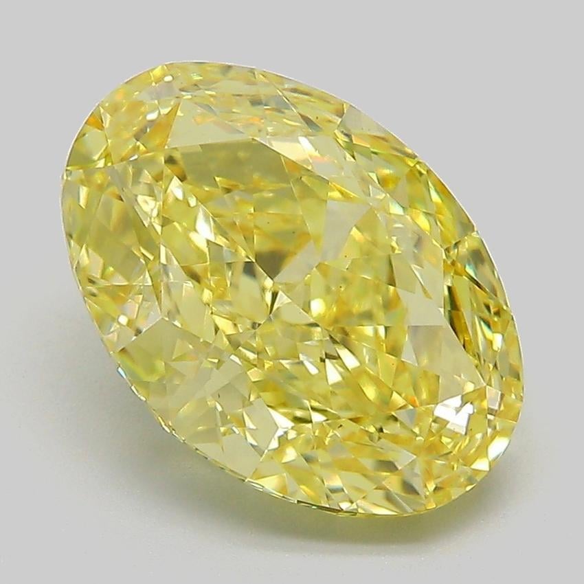 4.56 Ct. Fancy Vivid Yellow Oval Lab Grown Diamond