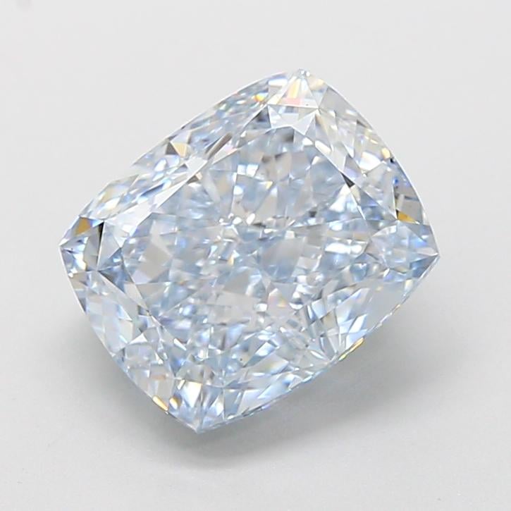 3.16 Ct. Fancy Light  Blue Cushion Lab Grown Diamond