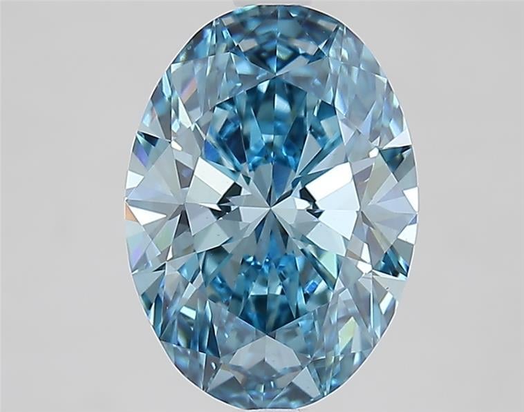 2.70 Ct. Fancy Vivid Blue Oval Lab Grown Diamond