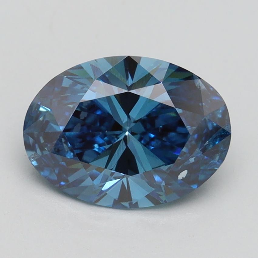 1.80 Ct. Fancy Vivid Blue Oval Lab Grown Diamond