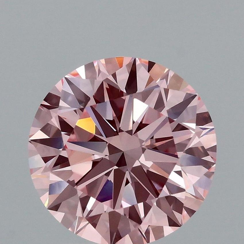 3.14 Ct. Fancy Vivid Pink Round Lab Grown Diamond
