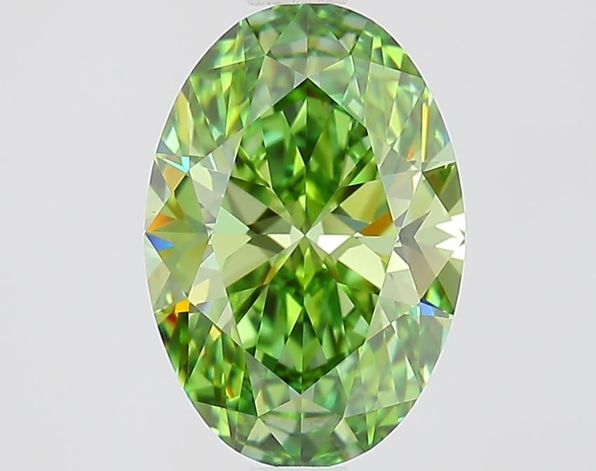 1.60 Ct. Fancy Vivid Green Oval Lab Grown Diamond