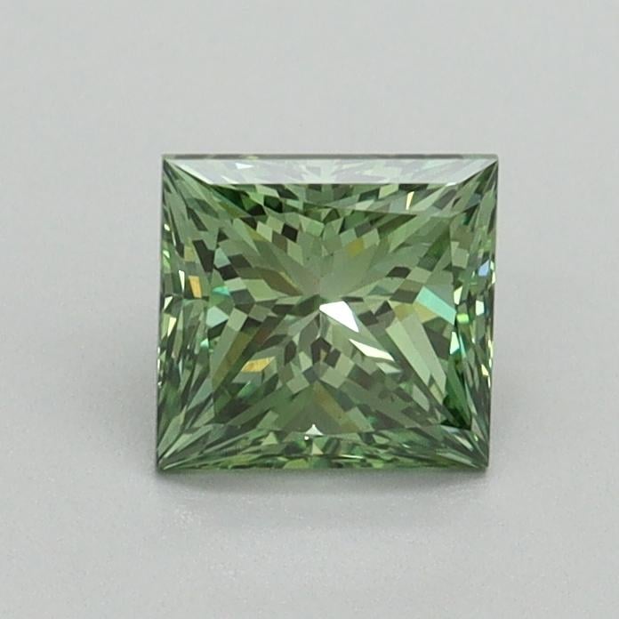 0.78 Ct. Fancy Vivid Green Princess Lab Grown Diamond