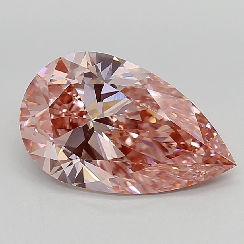 4.04 Ct. Fancy Vivid  Pink Pear Lab Grown Diamond