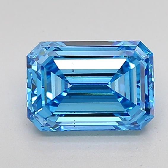 2.55 Ct. Fancy Vivid Blue Emerald Lab Grown Diamond