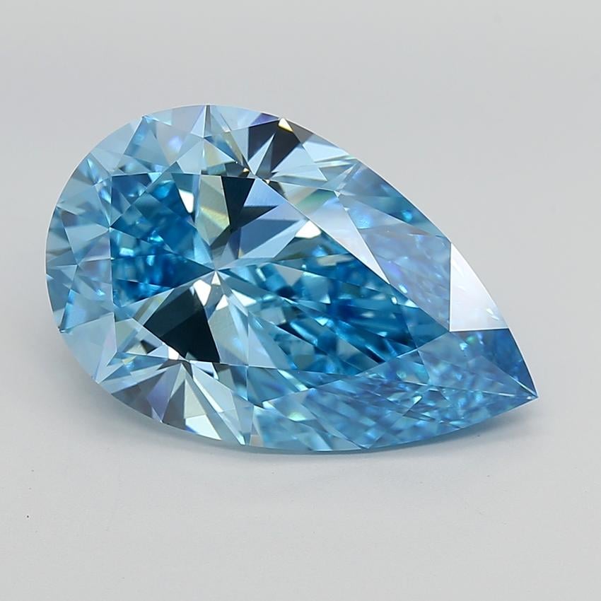 10.16 Ct. Fancy Vivid  Blue Pear Lab Grown Diamond