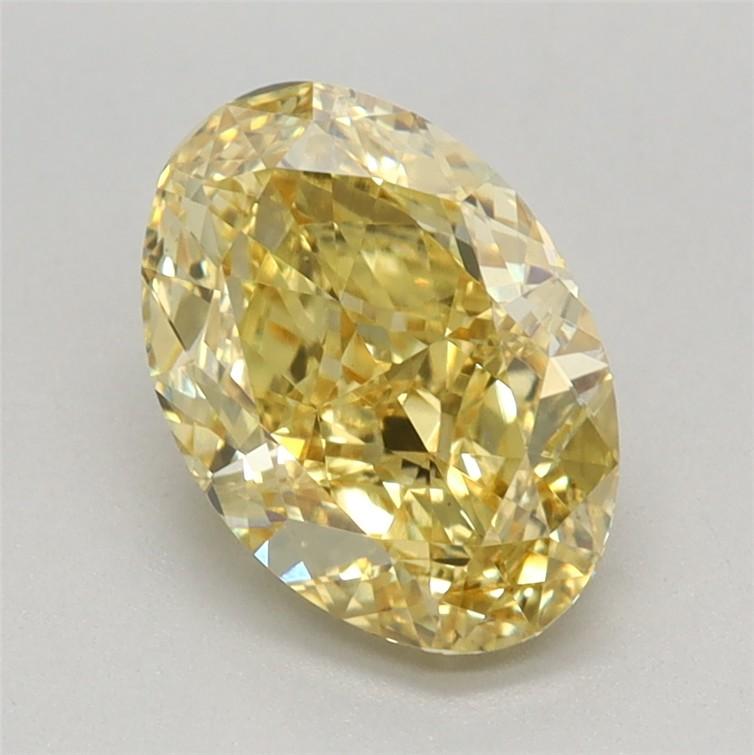 1.39 Ct. Fancy Vivid Yellow Oval Lab Grown Diamond
