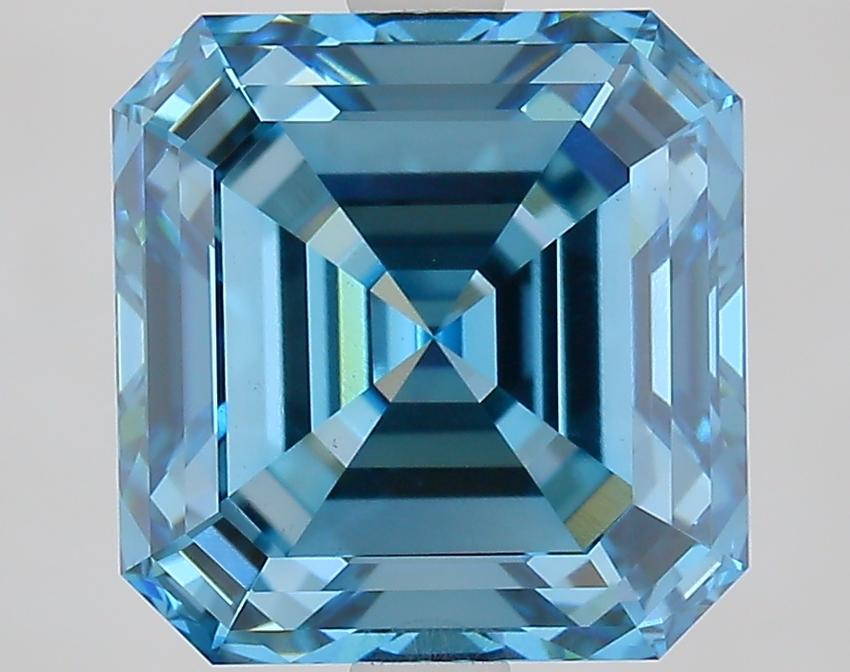 3.60 Ct. Fancy Vivid Blue Asscher Lab Grown Diamond
