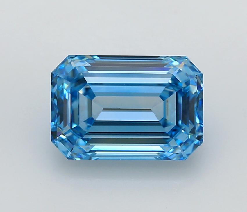 4.10 Ct. Fancy Vivid  Blue Emerald Lab Grown Diamond