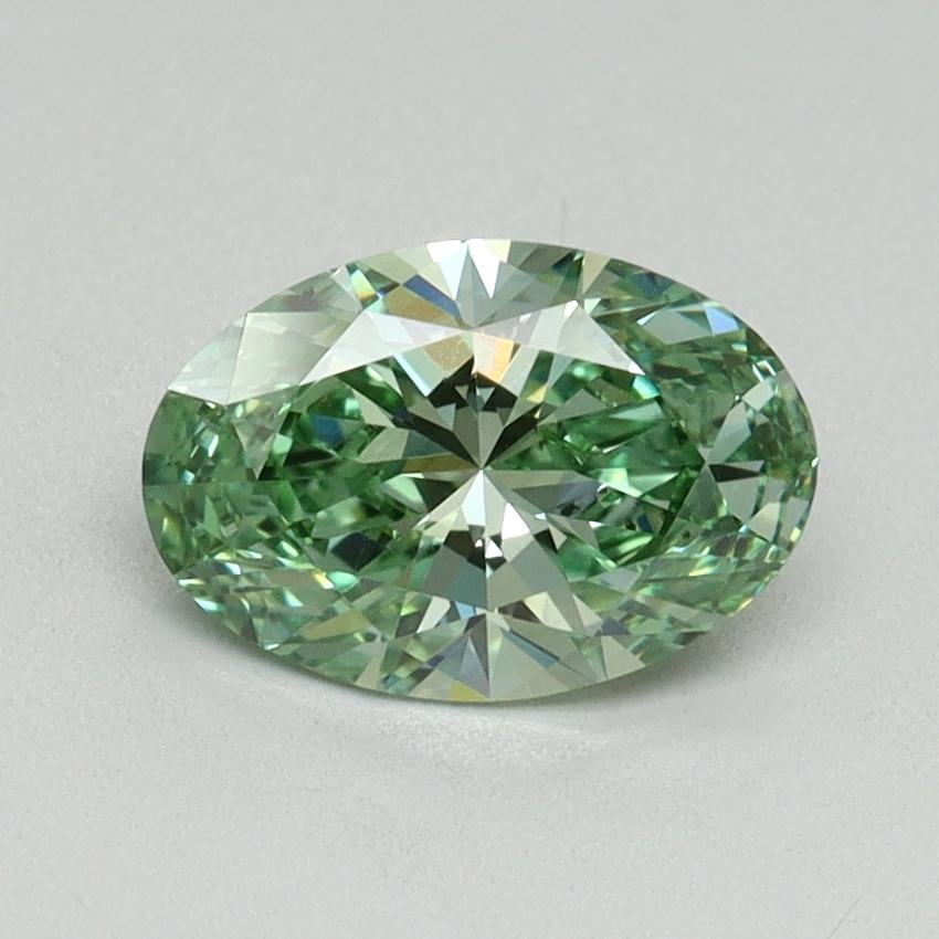 1.04 Ct. Fancy Vivid Green Oval Lab Grown Diamond