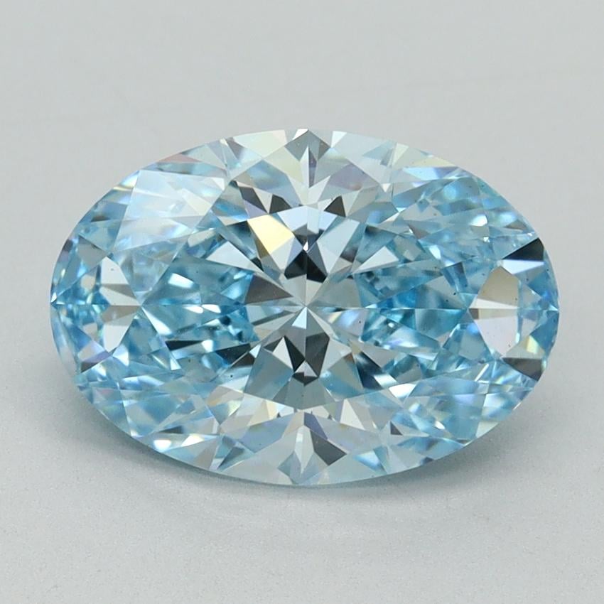 2.54 Ct. Fancy Vivid Blue Oval Lab Grown Diamond