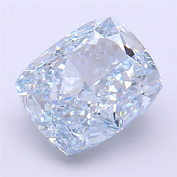 4.43 Ct. Fancy Intense  Blue Cushion Lab Grown Diamond
