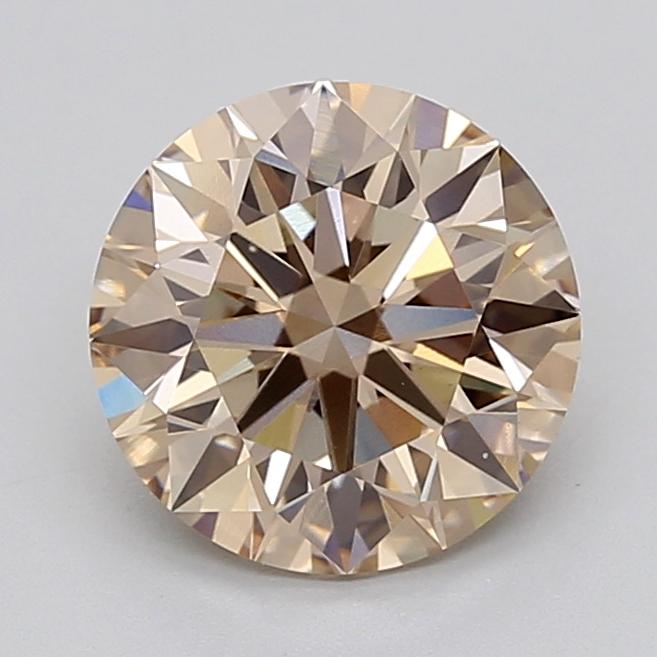 3.04 Ct. Light  Brown Round Lab Grown Diamond