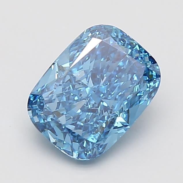 1.18 Ct. Fancy Vivid Blue Cushion Lab Grown Diamond