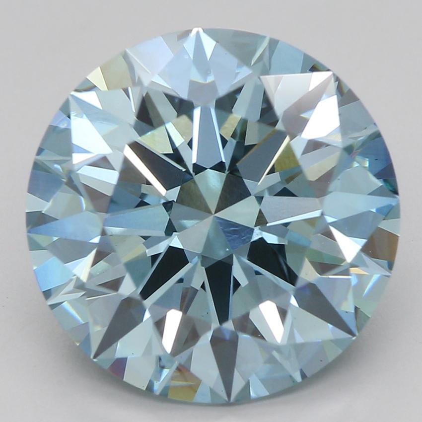 5.07 Ct. Fancy Vivid Blue Round Lab Grown Diamond