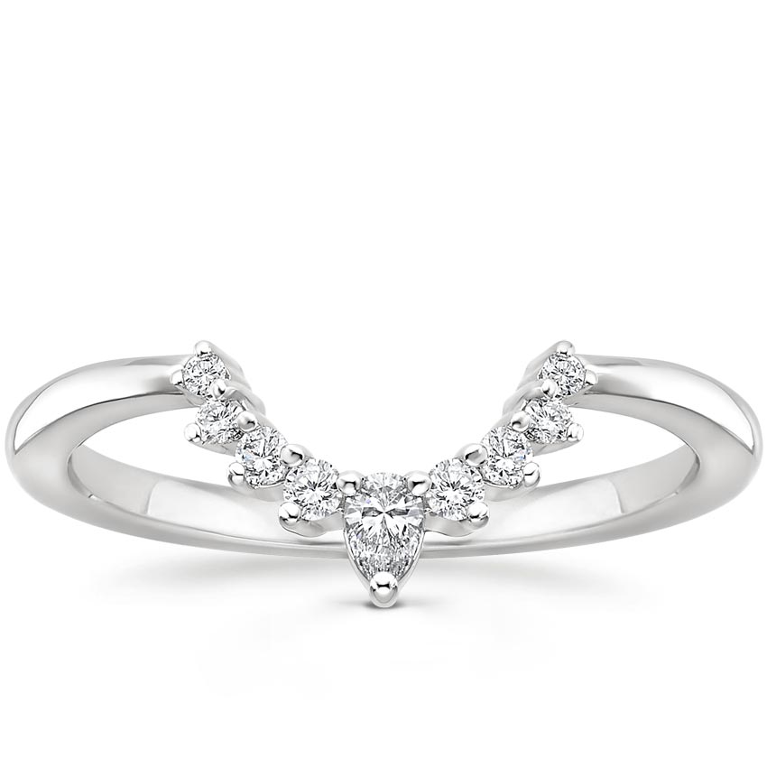 Elongated Lunette Diamond Ring (1/8 ct. tw.) in 18K White Gold