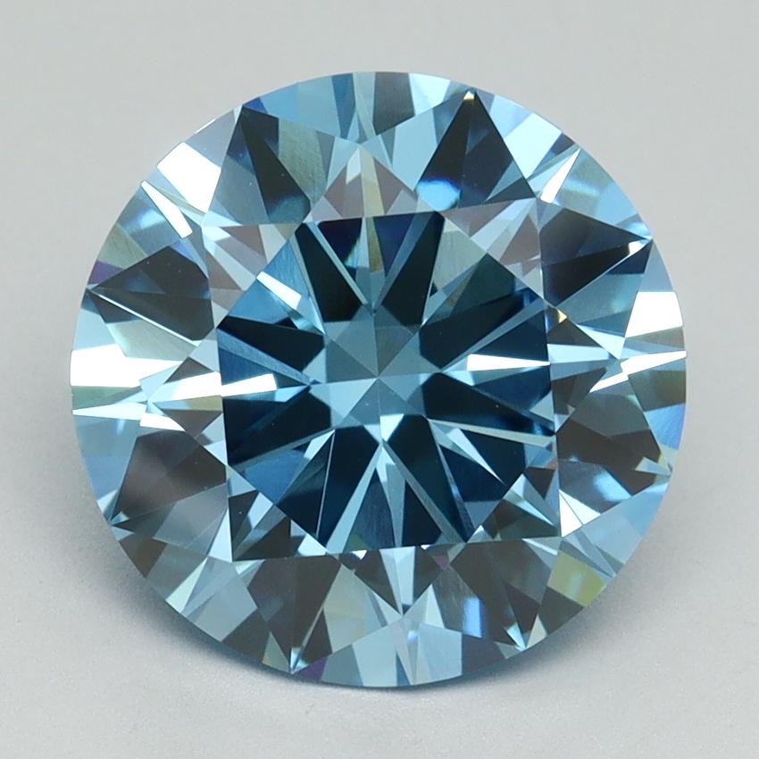 4.11 Ct. Fancy Vivid Blue Round Lab Grown Diamond