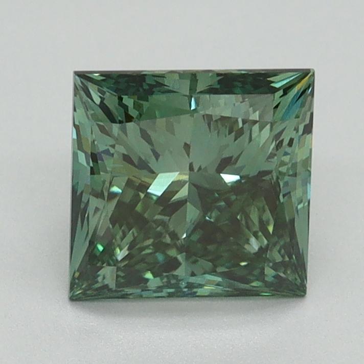 1.51 Ct. Fancy Vivid Green Princess Lab Grown Diamond