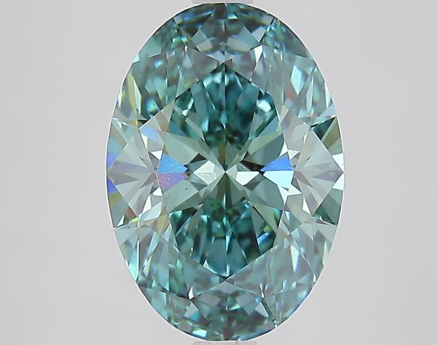 3.03 Ct. Fancy Vivid Green Oval Lab Grown Diamond