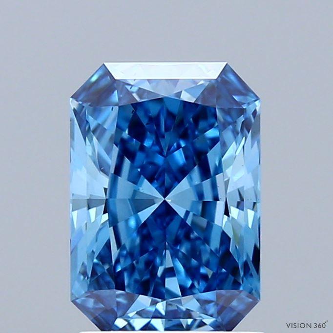 1.72 Ct. Fancy Vivid Blue Radiant Lab Grown Diamond
