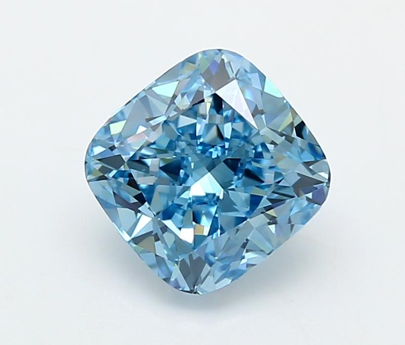 2.86 Ct. Fancy Vivid  Blue Cushion Lab Grown Diamond