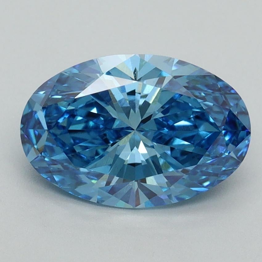 2.09 Ct. Fancy Vivid Blue Oval Lab Grown Diamond