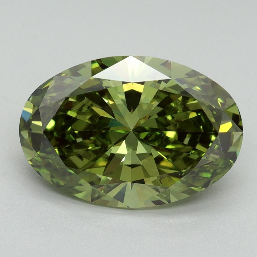 4.01 Ct. Fancy Vivid Green Oval Lab Grown Diamond