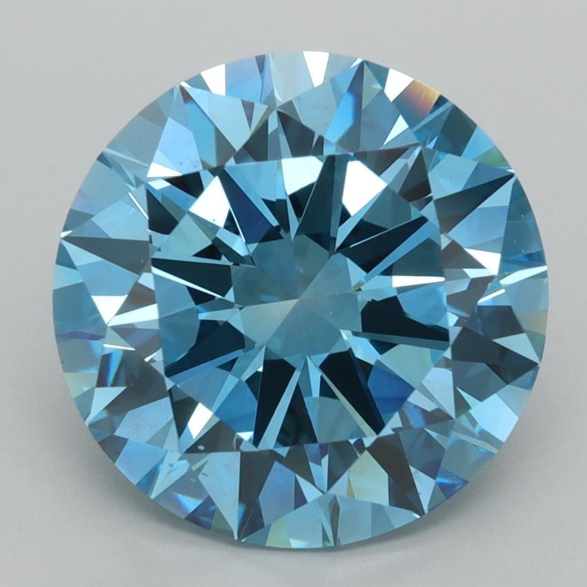 5.95 Ct. Fancy Vivid  Blue Round Lab Grown Diamond