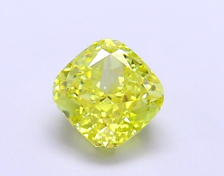 1.08 Ct. Fancy Vivid  Yellow Cushion Lab Grown Diamond