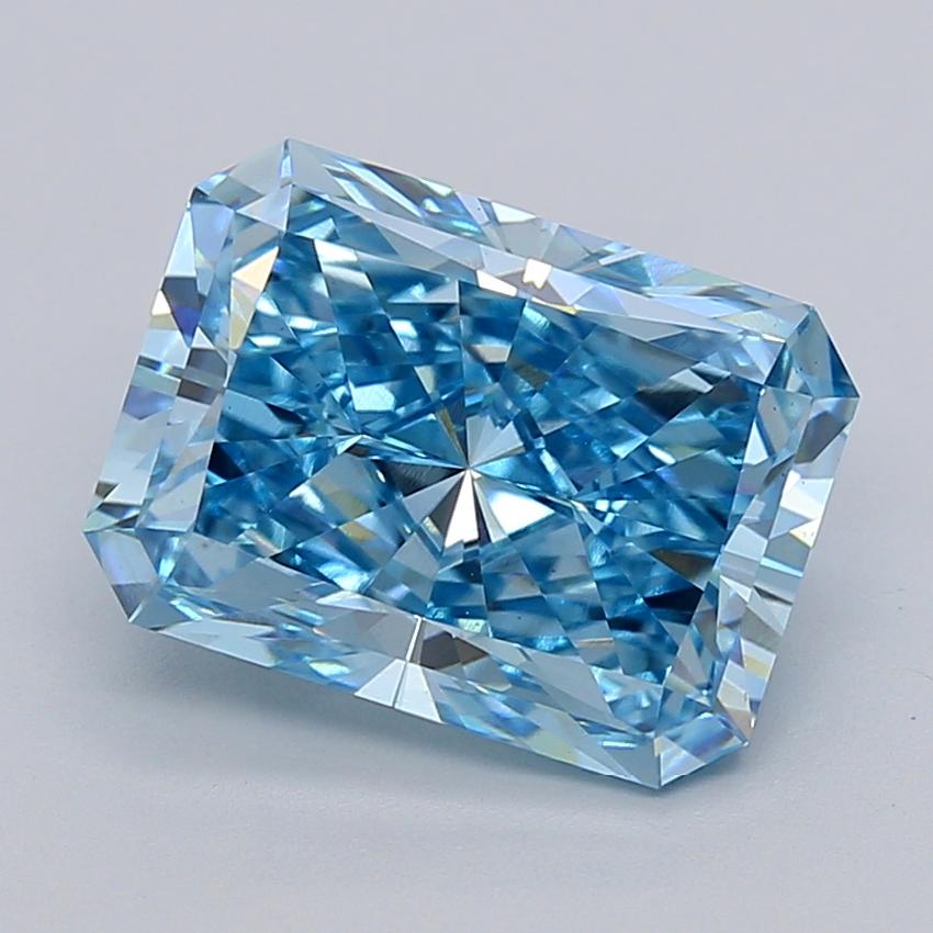 6.03 Ct. Fancy Vivid  Blue Radiant Lab Grown Diamond