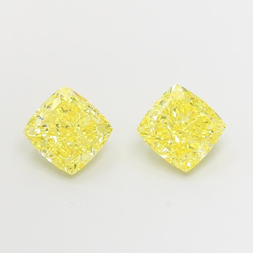 2.25 Ct. Fancy Intense  Yellow Cushion Lab Grown Diamond
